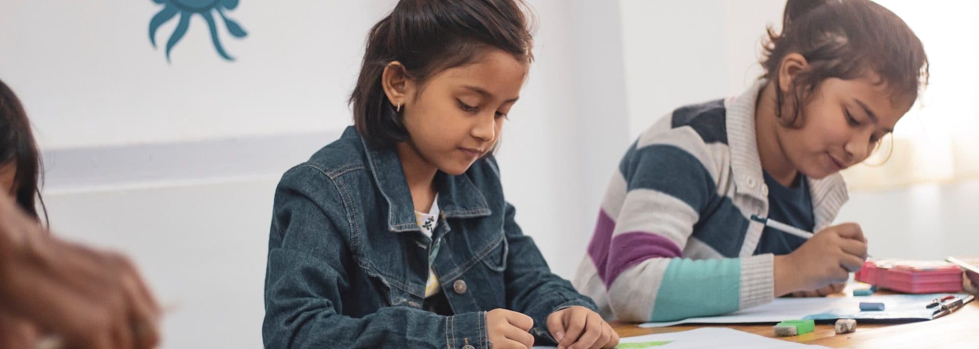 Students learning in a classroom